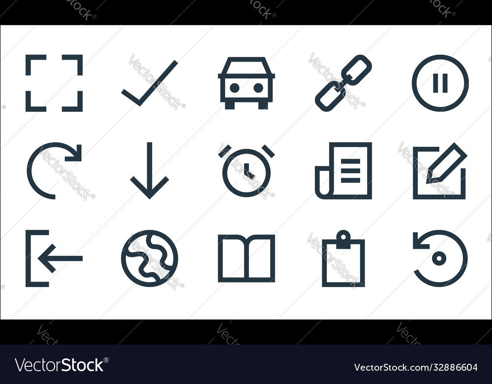 User interface line icons linear set quality vector image User interface line icons linear set quality