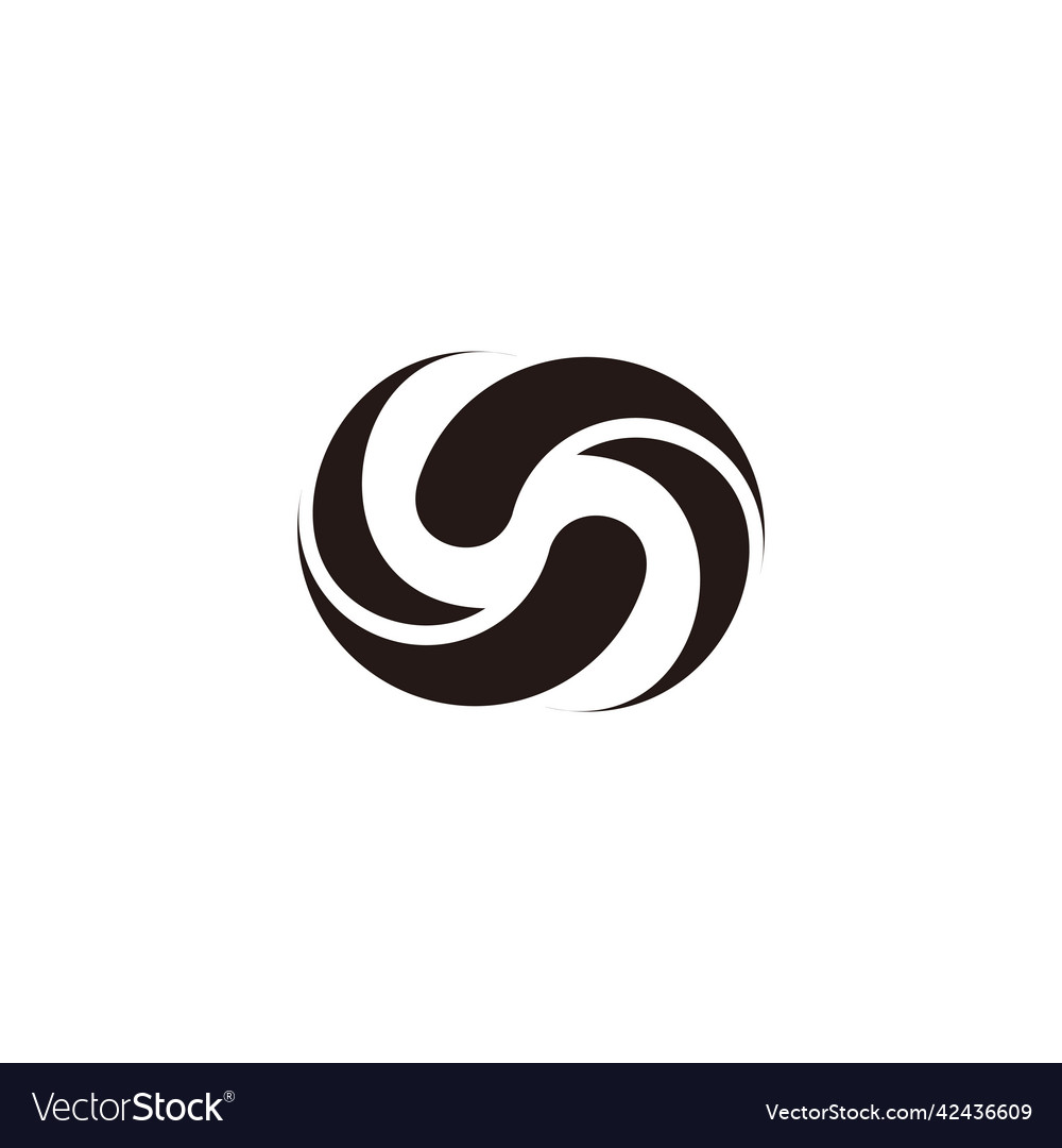 3d curves linked motion object geometric logo Vector Image 3d curves linked motion object geometric logo