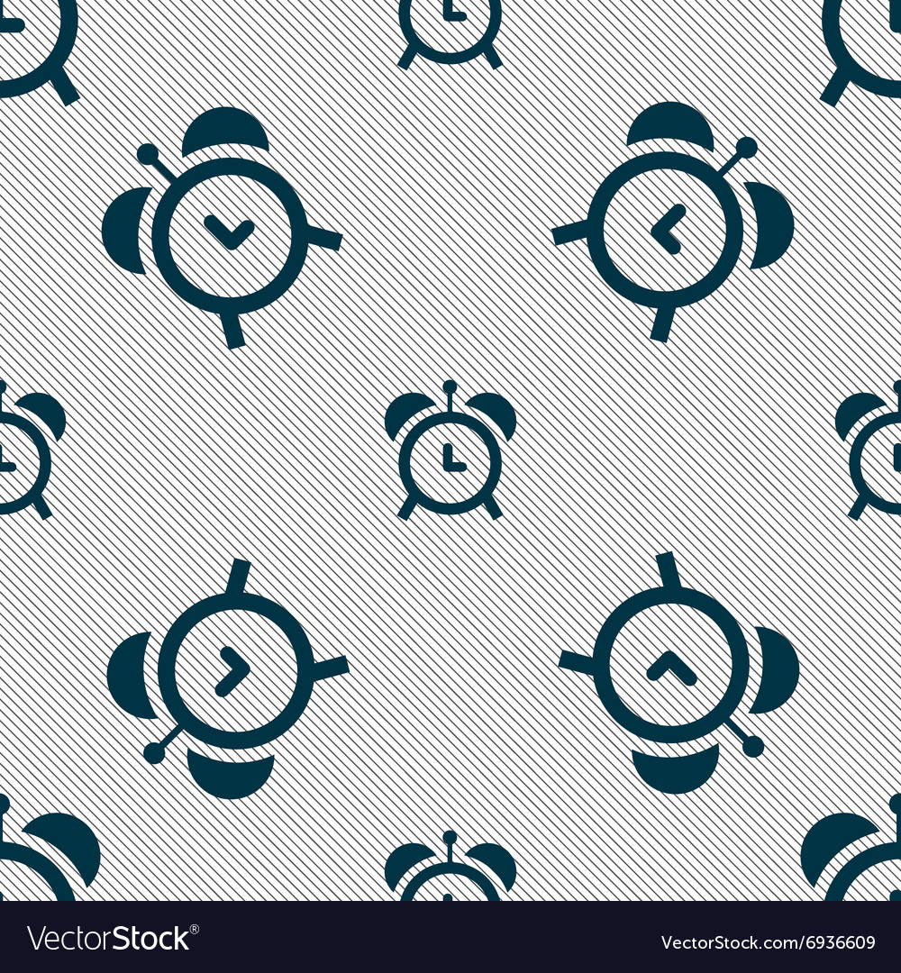 Alarm clock icon sign seamless pattern