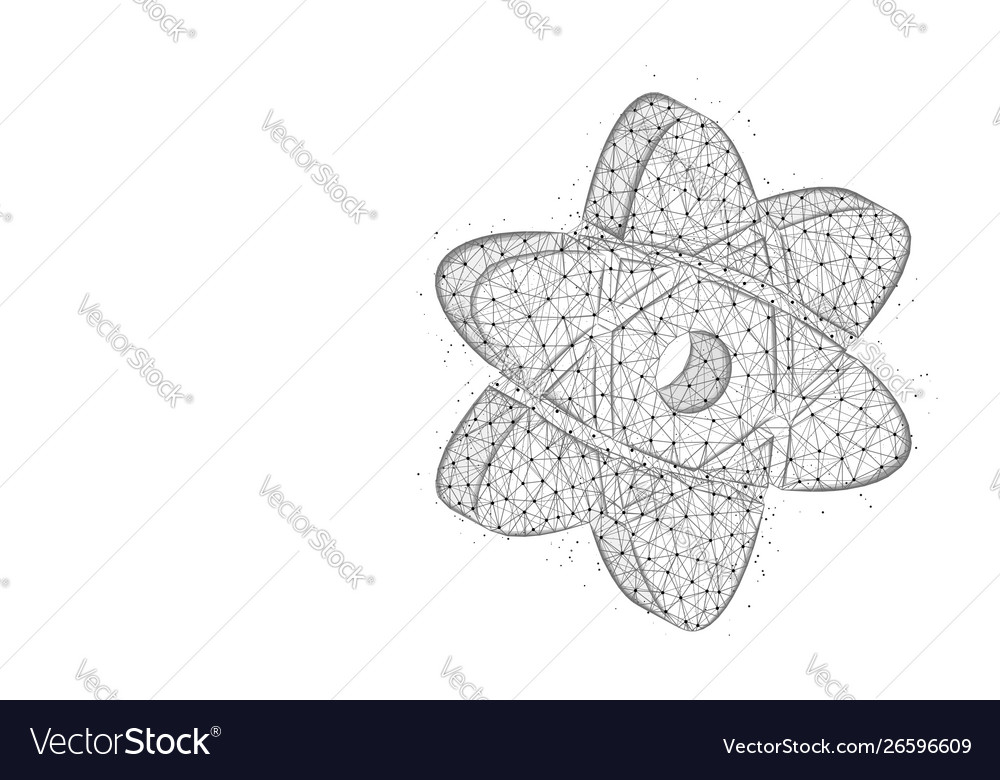 Atom low poly design science abstract geometric