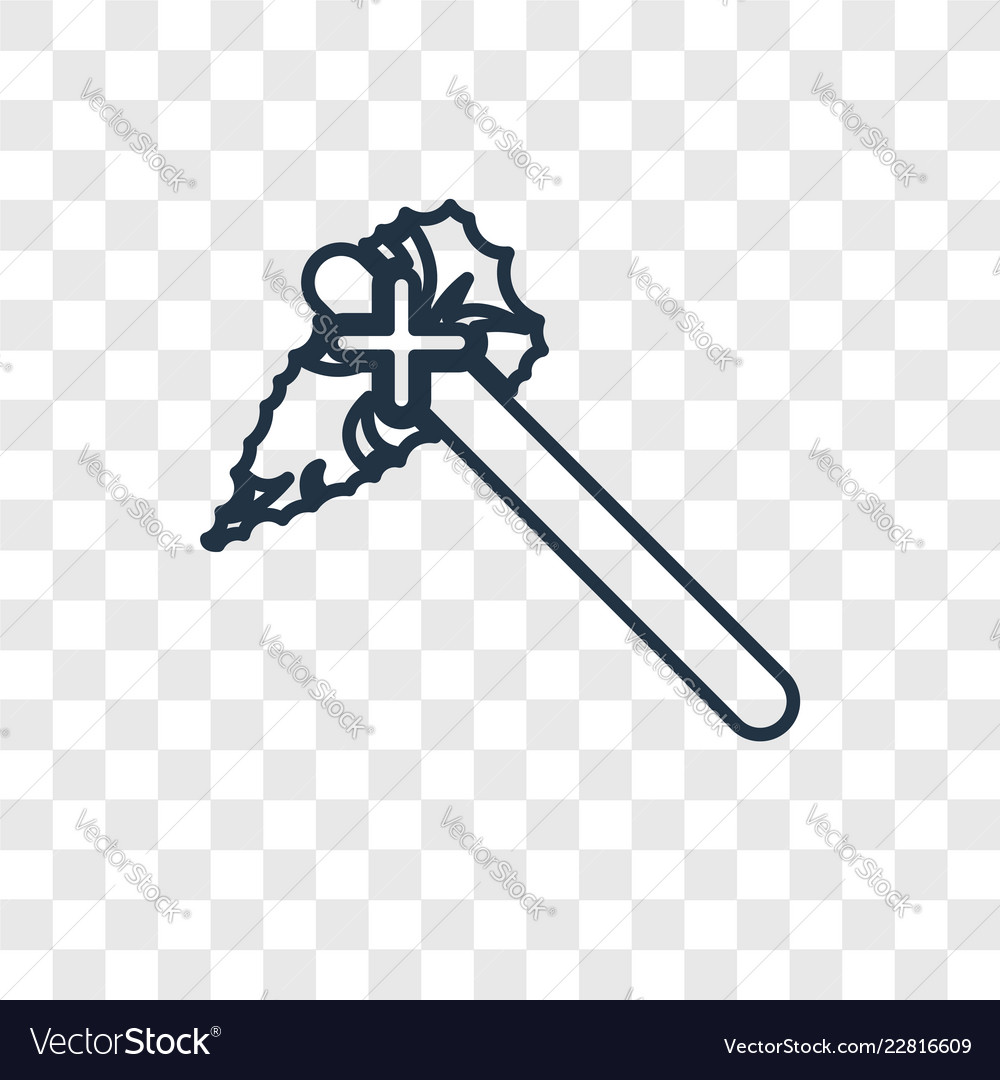 Axe concept linear icon isolated on transparent vector image Axe concept linear icon isolated on transparent