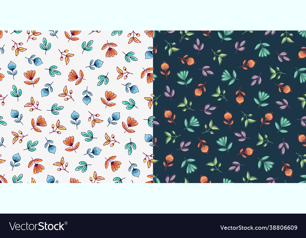 Beautiful hand drawn colorful leaves seamless Vector Image