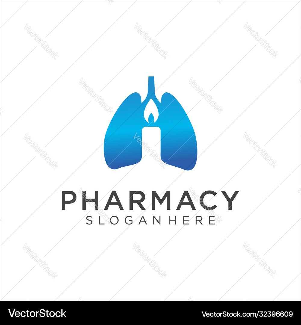 Candle with lung logo design healthy cancer Vector Image
