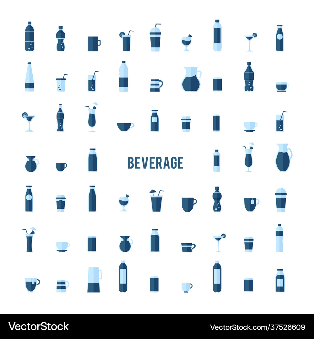 Collection beverage Royalty Free Vector Image - VectorStock