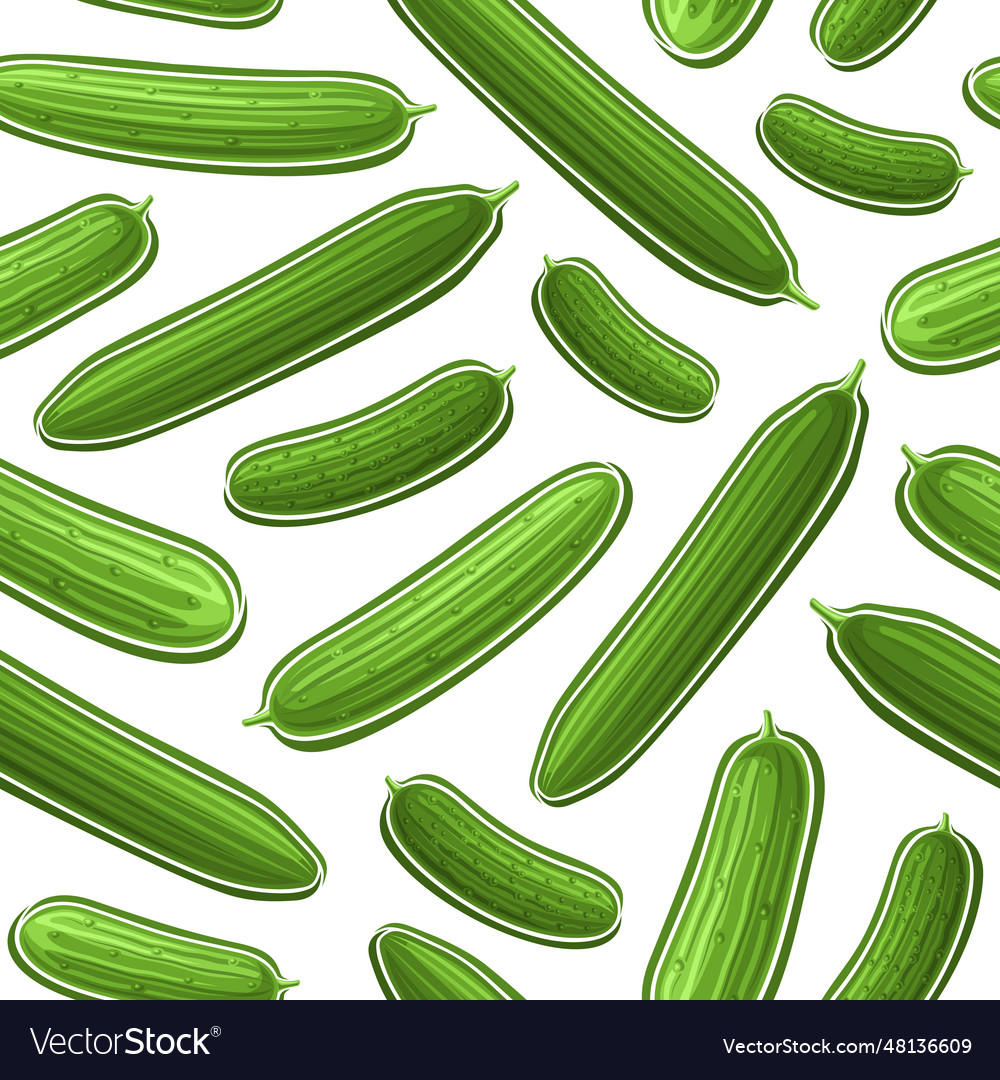 Cucumber seamless pattern vector image Cucumber seamless pattern