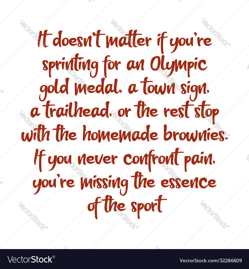 It doesn t matter if you re sprinting