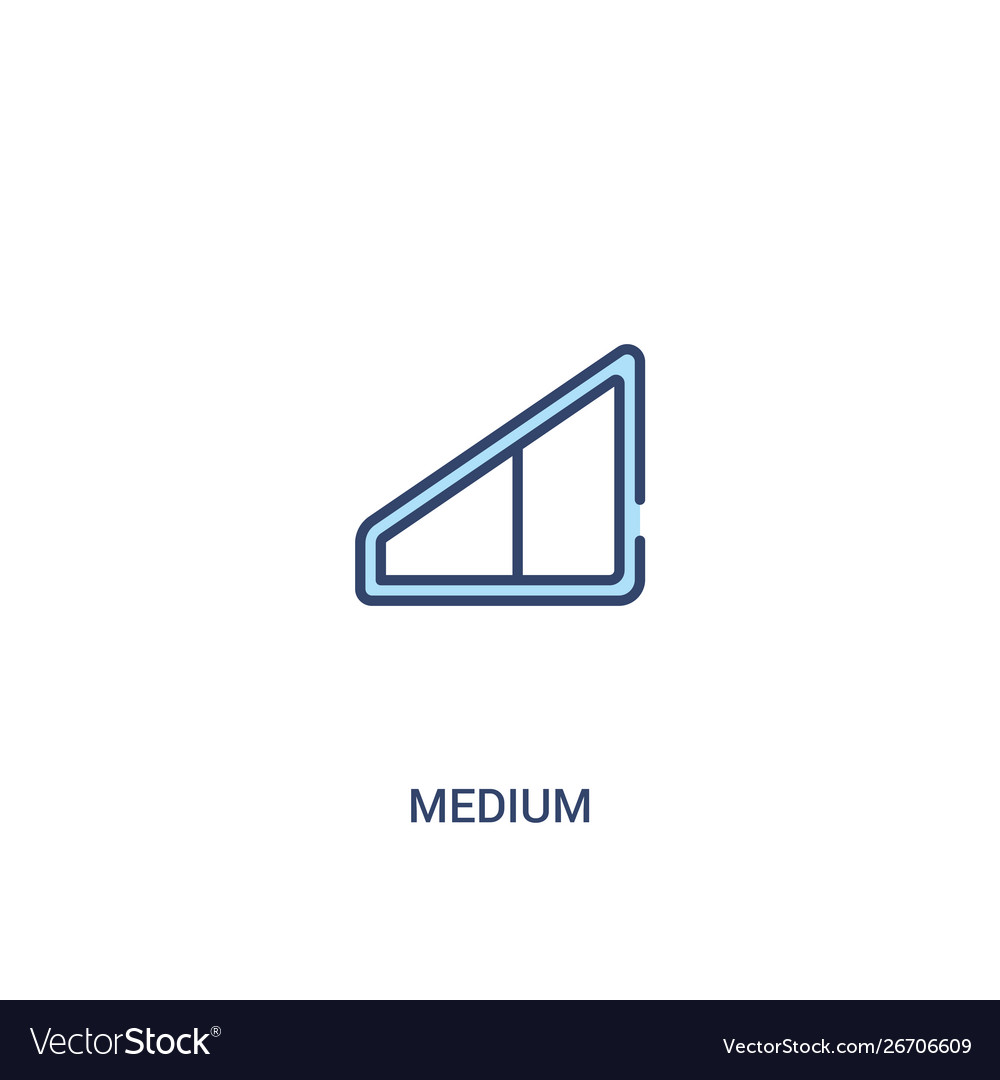 Medium concept 2 colored icon simple line element vector image Medium concept 2 colored icon simple line element