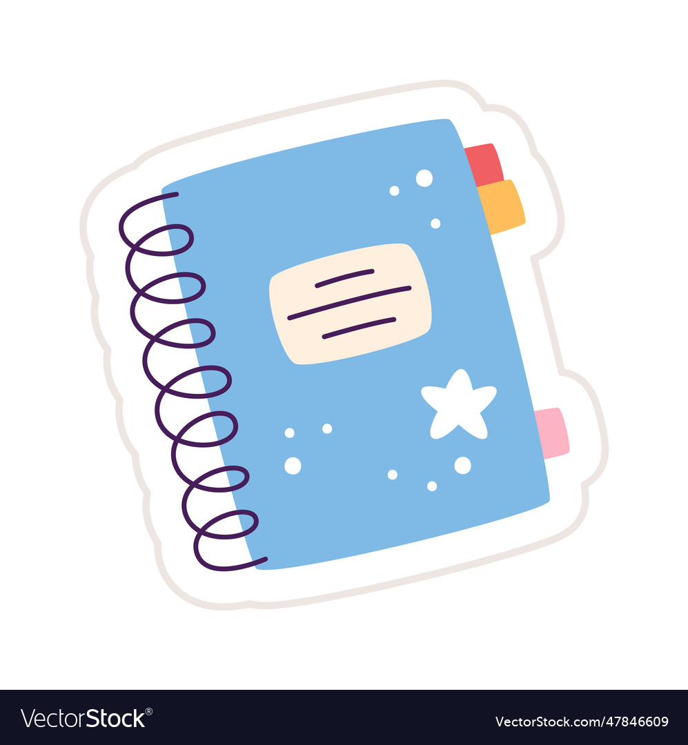 Notebook with bookmarks sticker