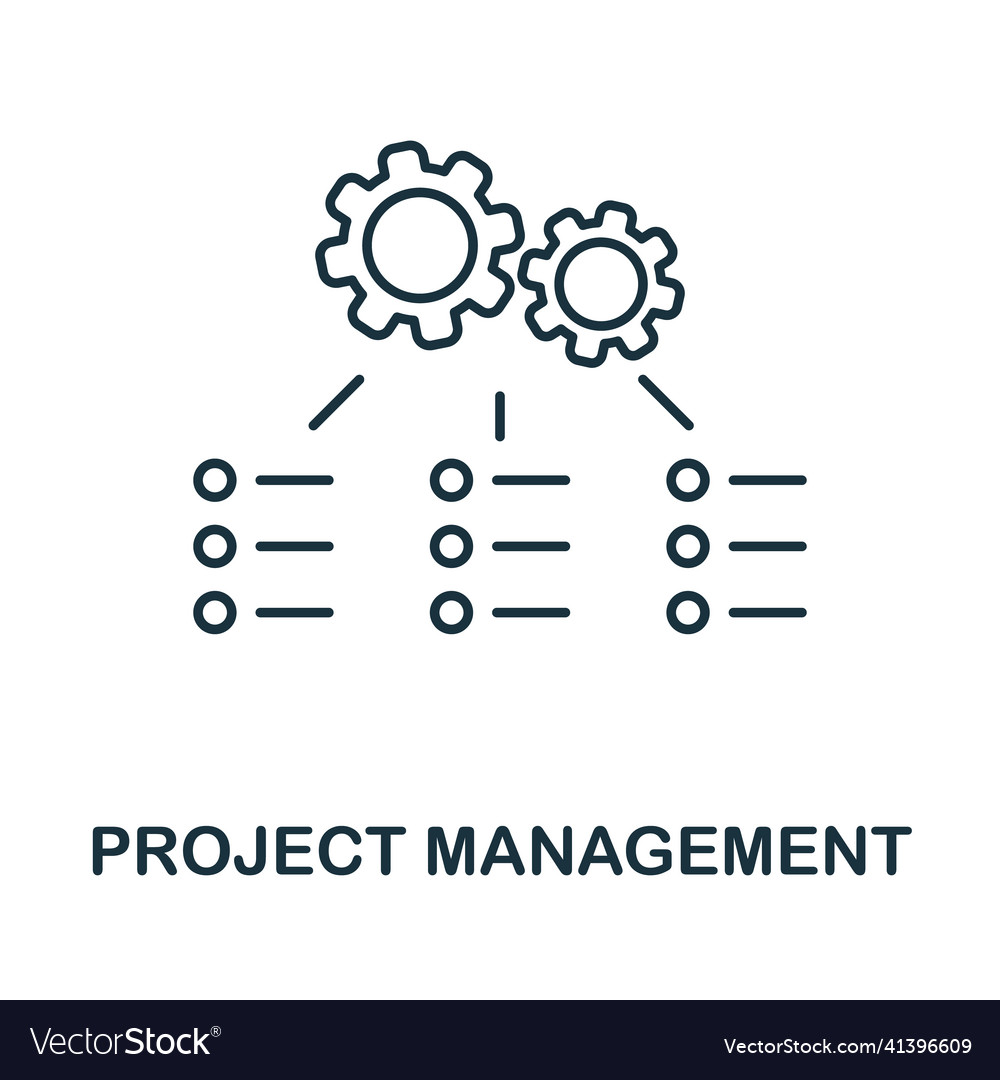 Project management icon line element from vector image Project management icon line element from