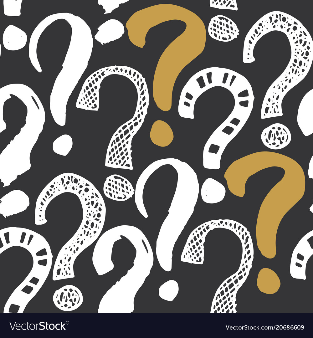 Questions marks seamless pattern hand drawn Vector Image Questions marks seamless pattern hand drawn