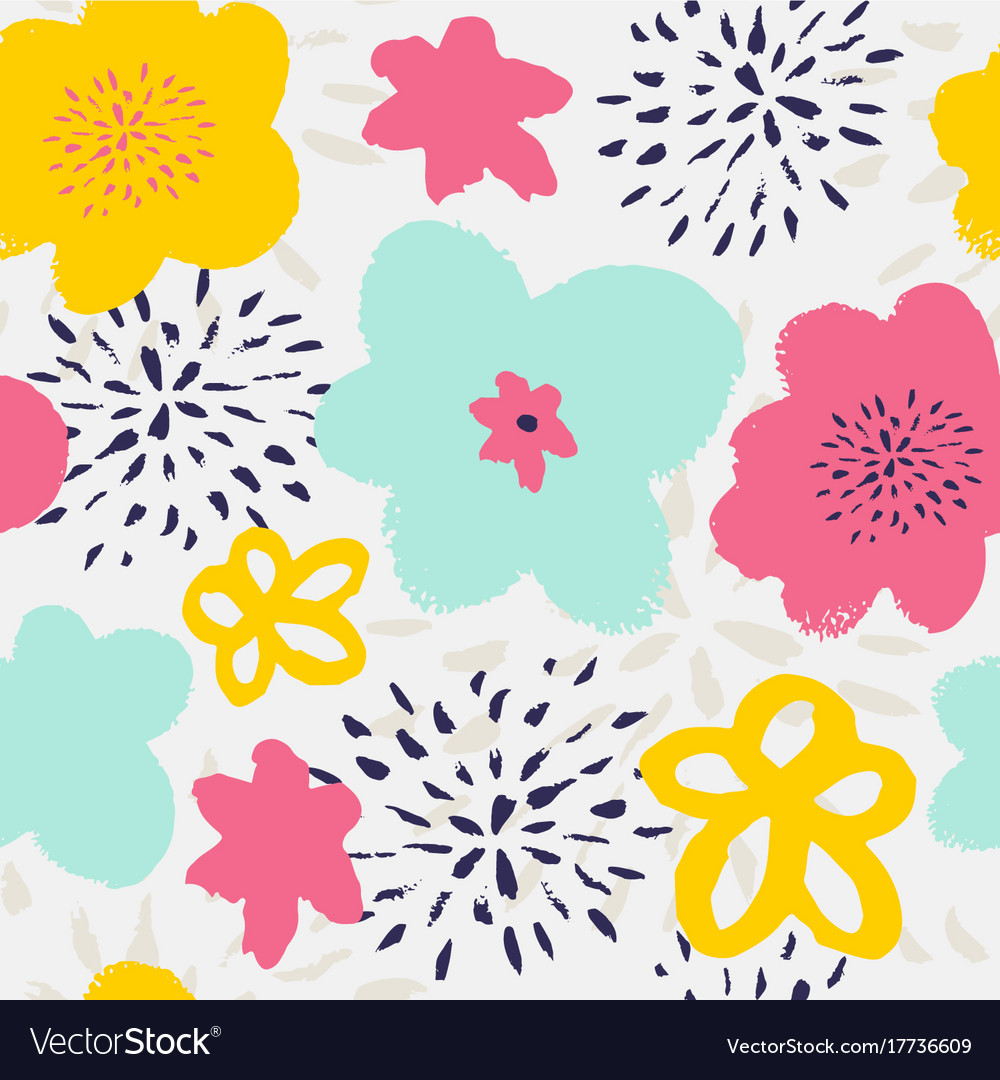 Seamless pattern with pastel flowers