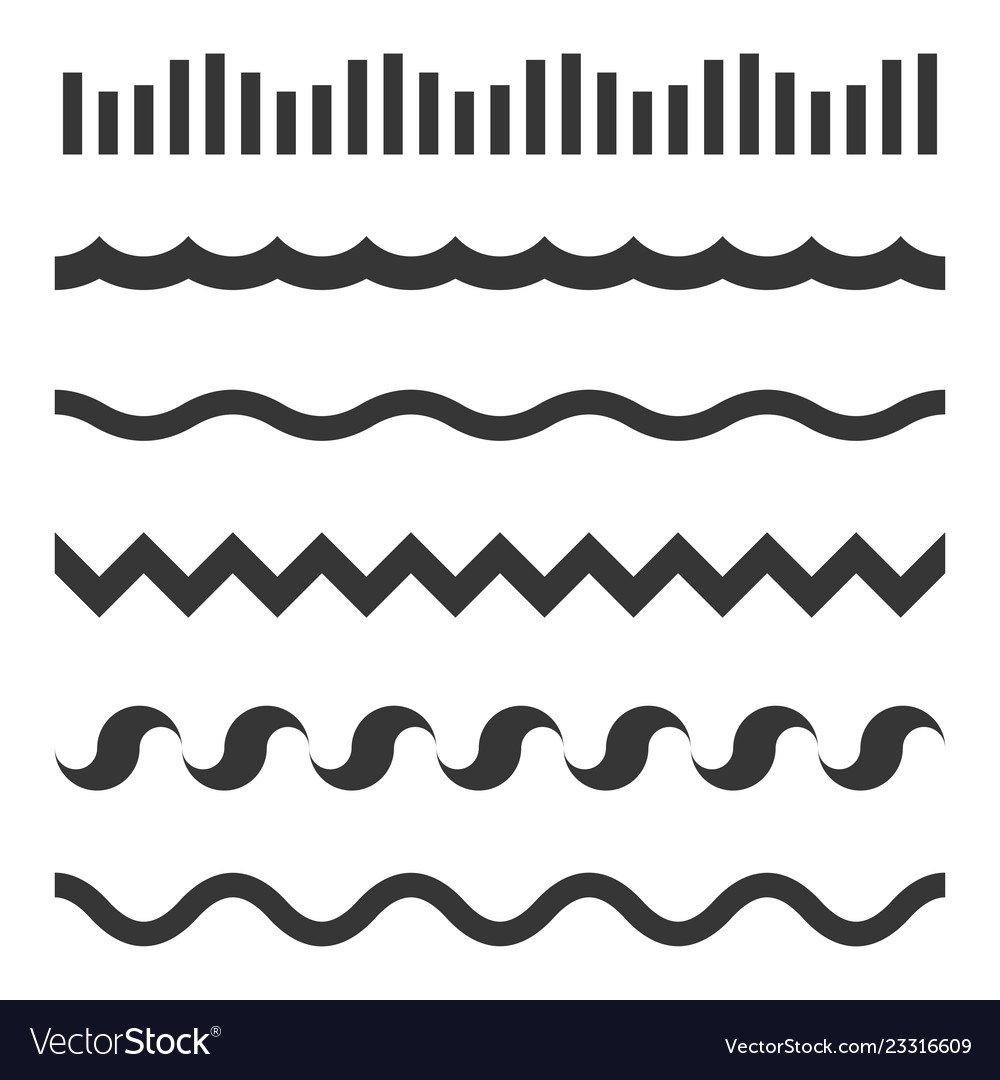 Seamless wave pattern set template Royalty Free Vector Image