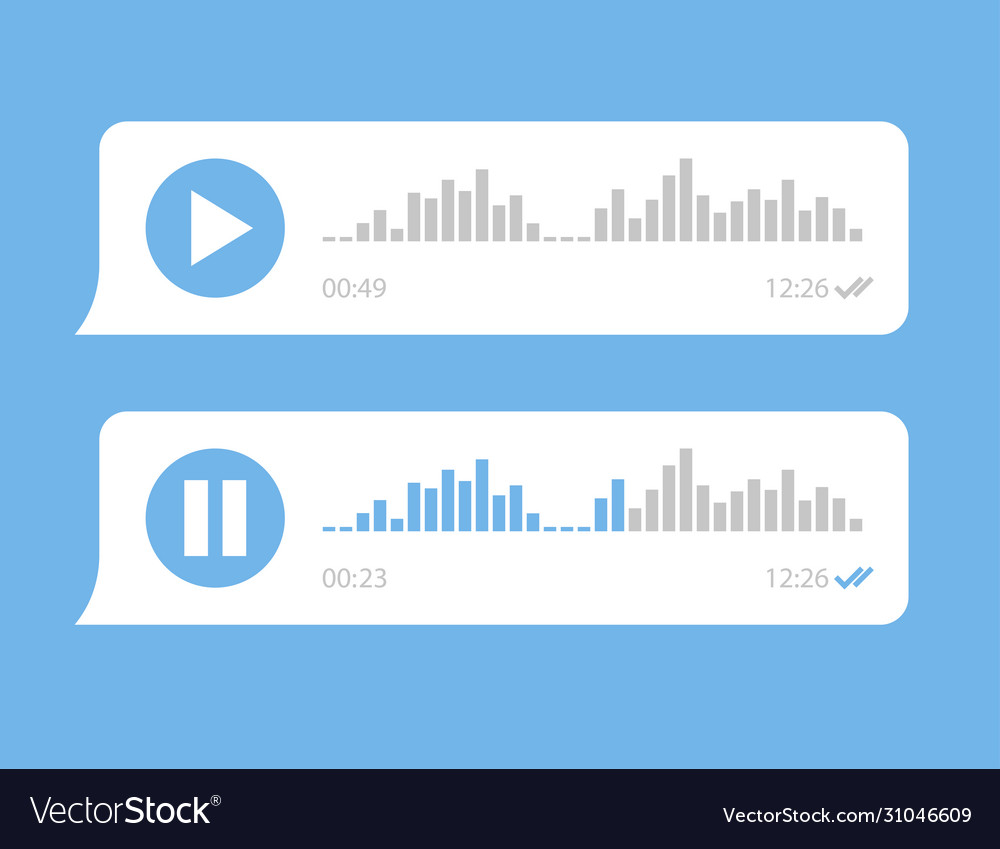 Set app voice message in flat style vector image Set app voice message in flat style