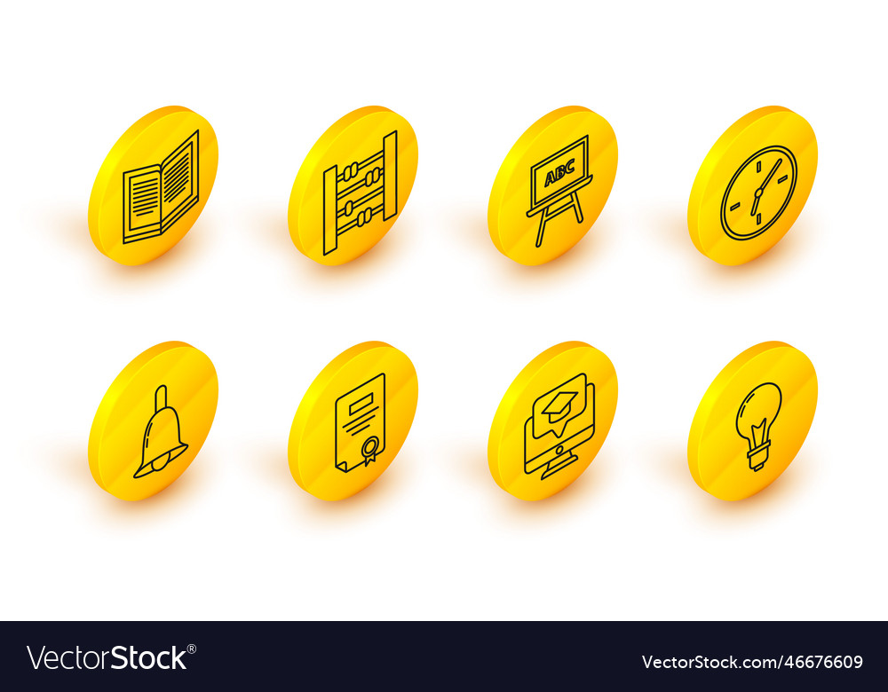 Set line light bulb with concept of idea monitor vector image Set line light bulb with concept of idea monitor