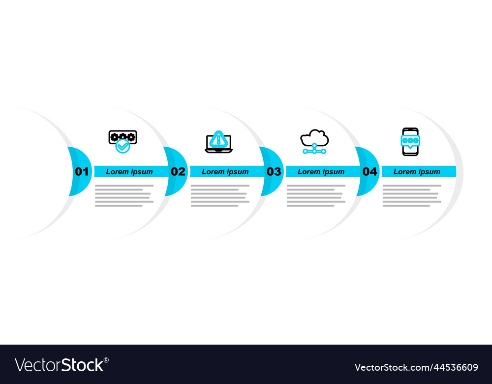 Set line mobile and password network cloud Vector Image Set line mobile and password network cloud