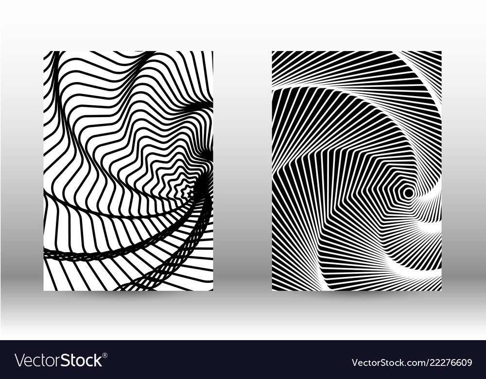 Set of abstract patterns with distorted lines vector image Set of abstract patterns with distorted lines