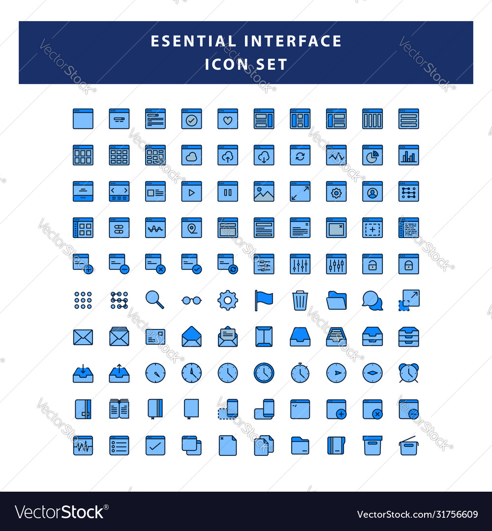 Set page interface icon with filled outline