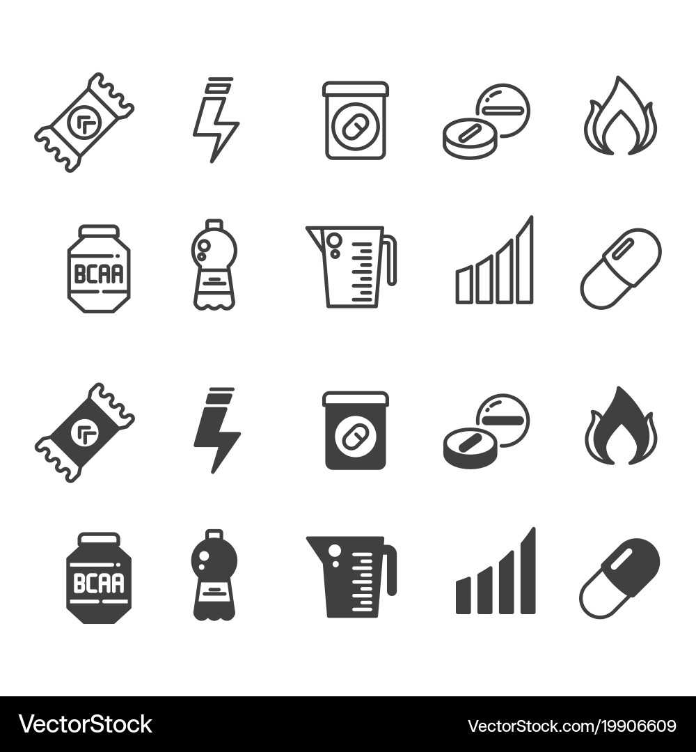 Sport supplements power protein and vitamin Vector Image