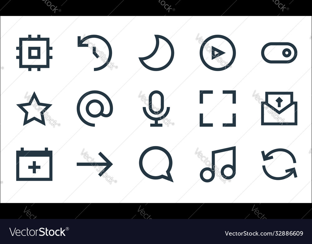 User interface line icons linear set quality vector image User interface line icons linear set quality