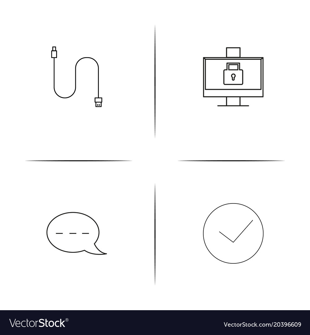 Web and text simple linear icon setsimple outline