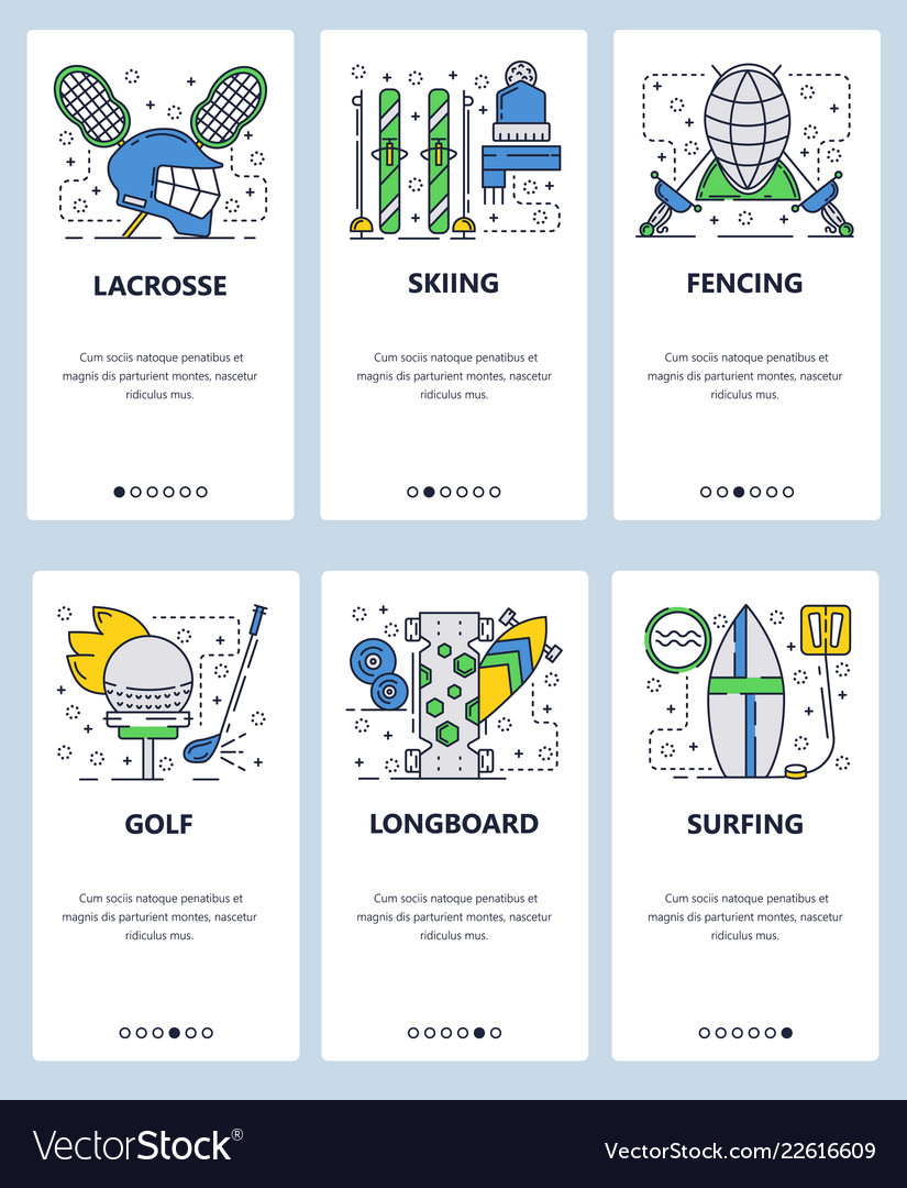 Web site linear art onboarding screens