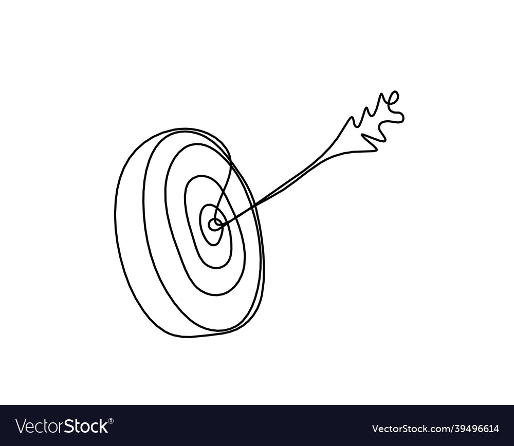 Abstract arrow on target circle as continuous
