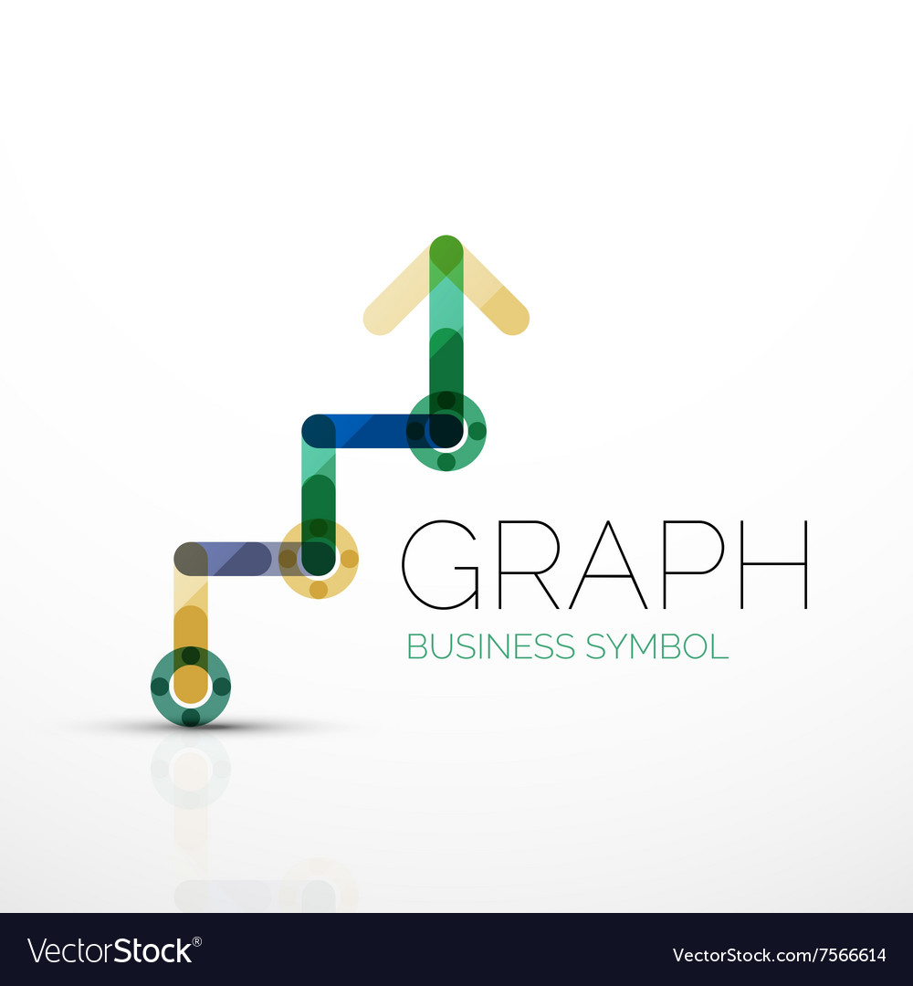 Abstract logo idea linear chart or graph