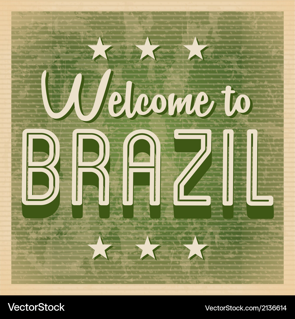 Brazil design over rustic background Royalty Free Vector