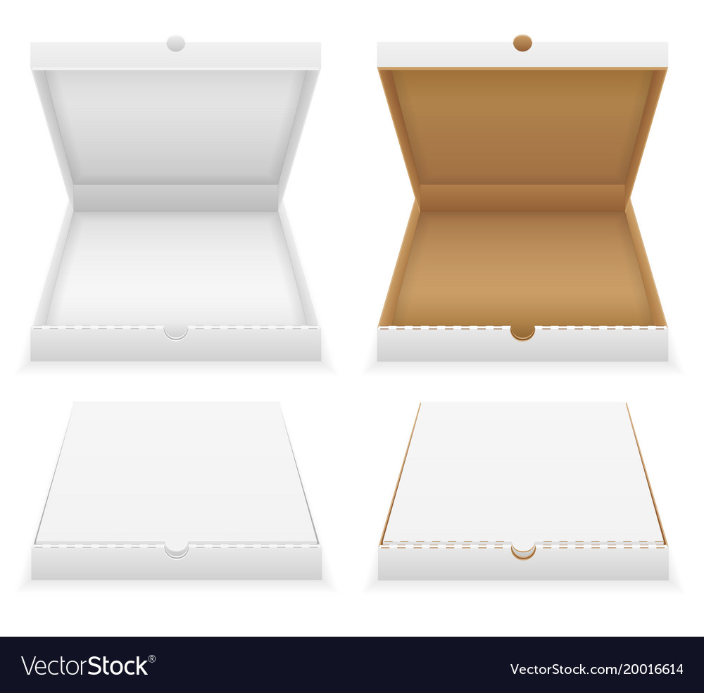 cardboard pizza box empty template stock vector image