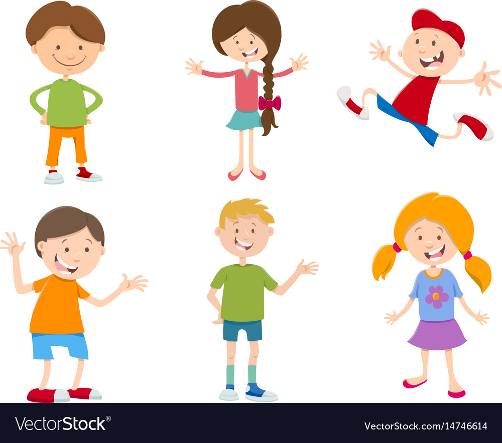 Cartoon set children Royalty Free Vector Image