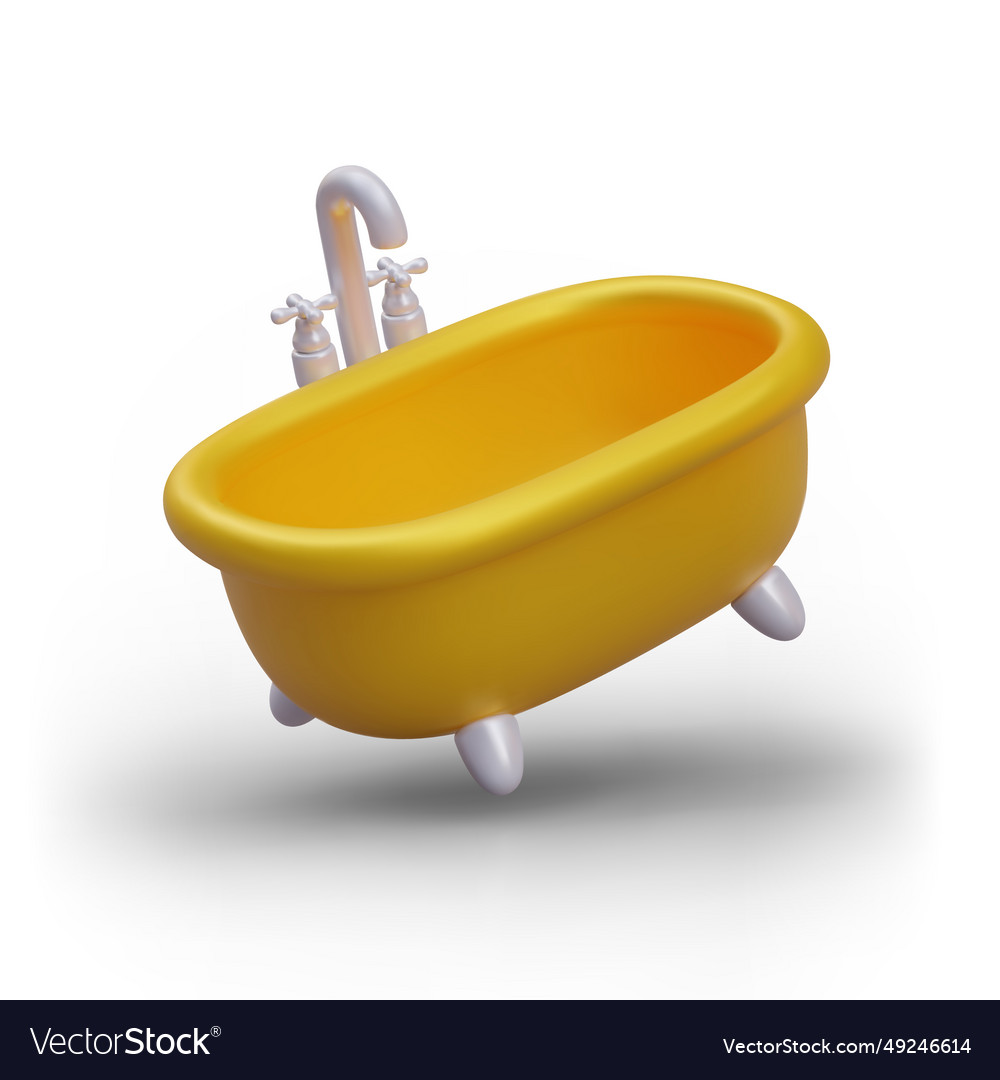 Colorful golden bath in realistic style on white Vector Image