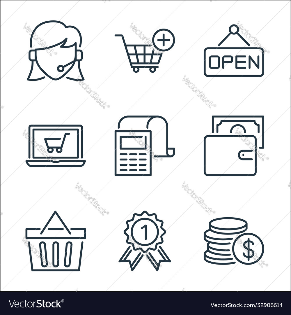 Ecommerce line icons linear set quality