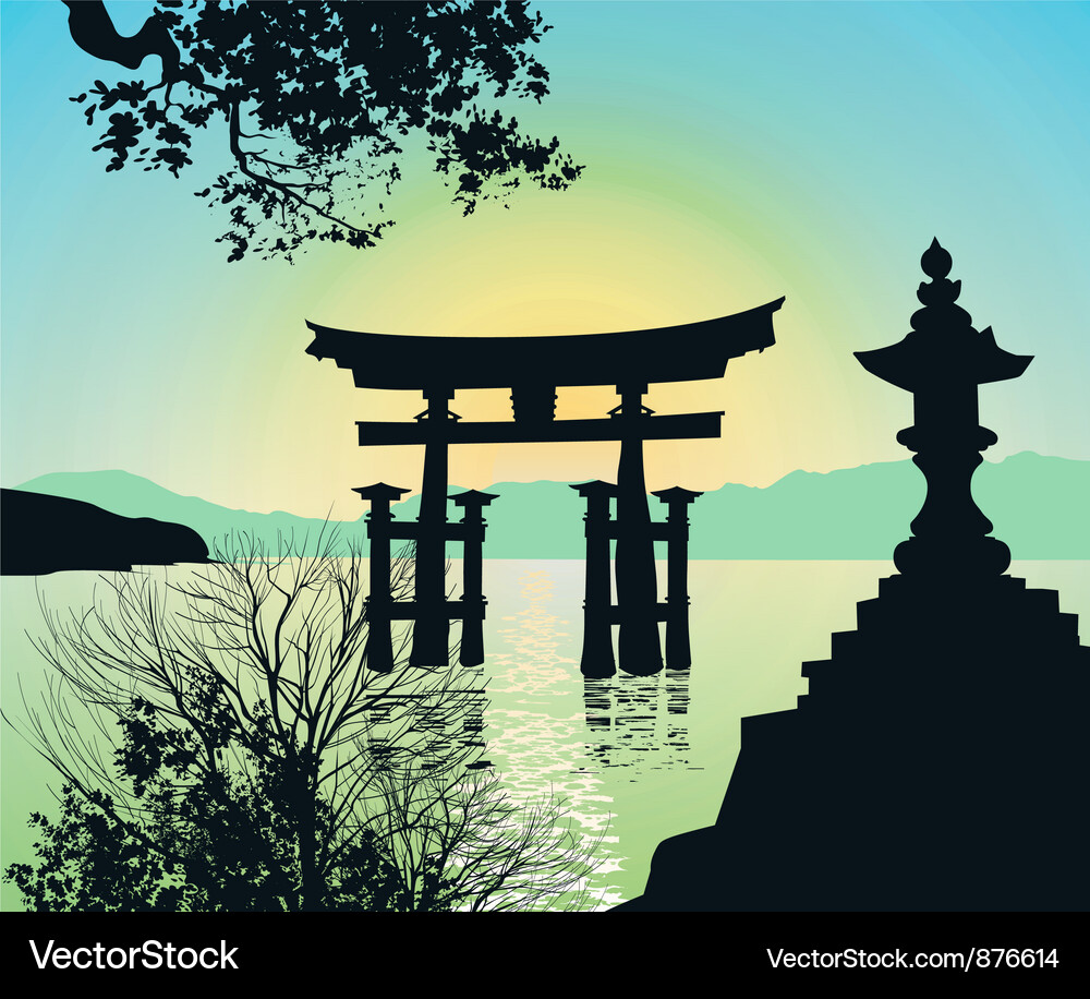 Evening landscape Royalty Free Vector Image - VectorStock