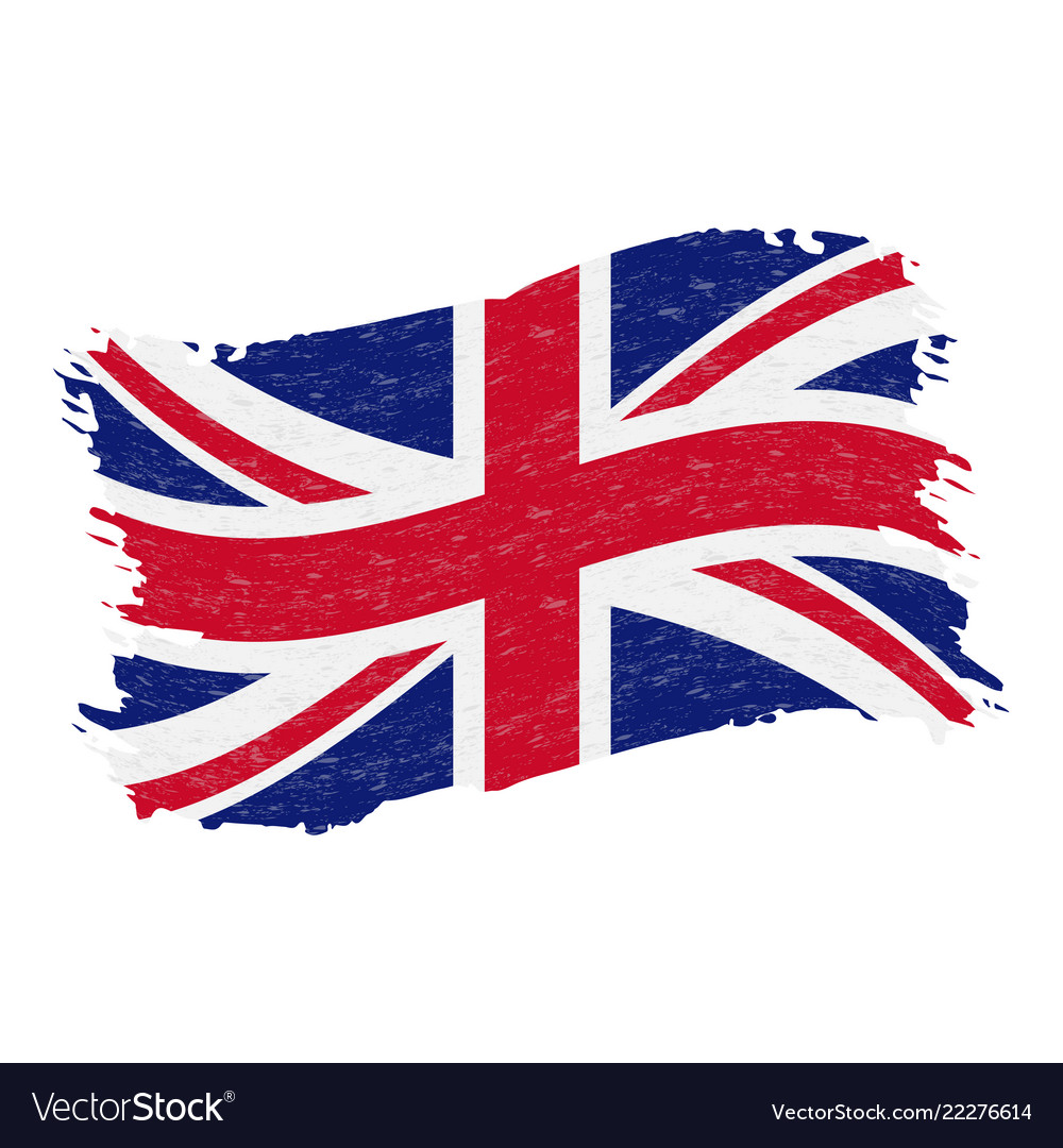 Flag of united kingdom grunge abstract brush