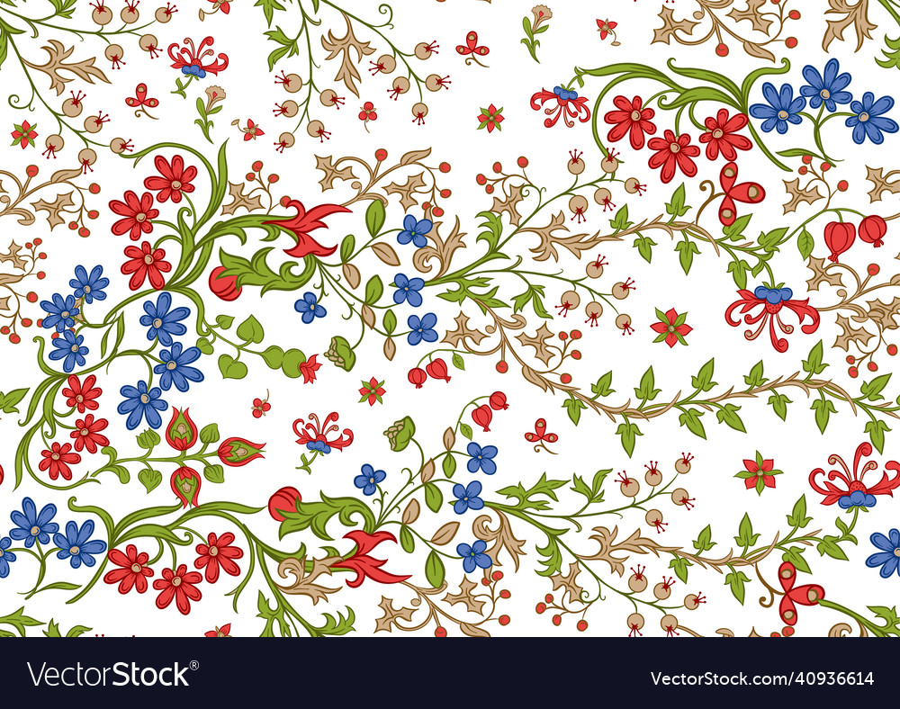 Floral vintage medieval illuminati manuscript Vector Image Floral vintage medieval illuminati manuscript