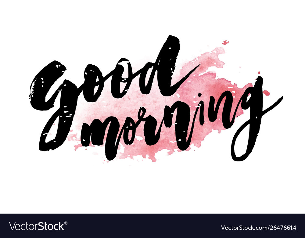 Good morning lettering calligraphy text phrase Vector Image