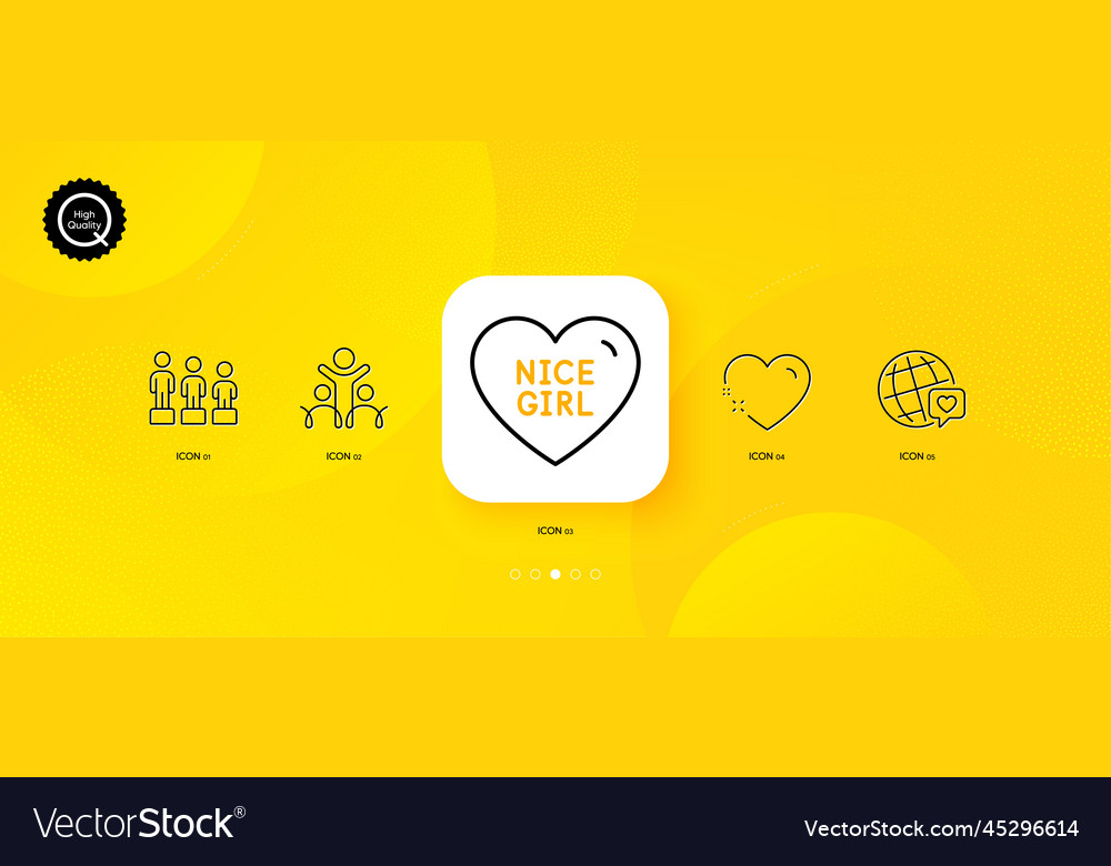 Heart inclusion and world brand minimal line Vector Image