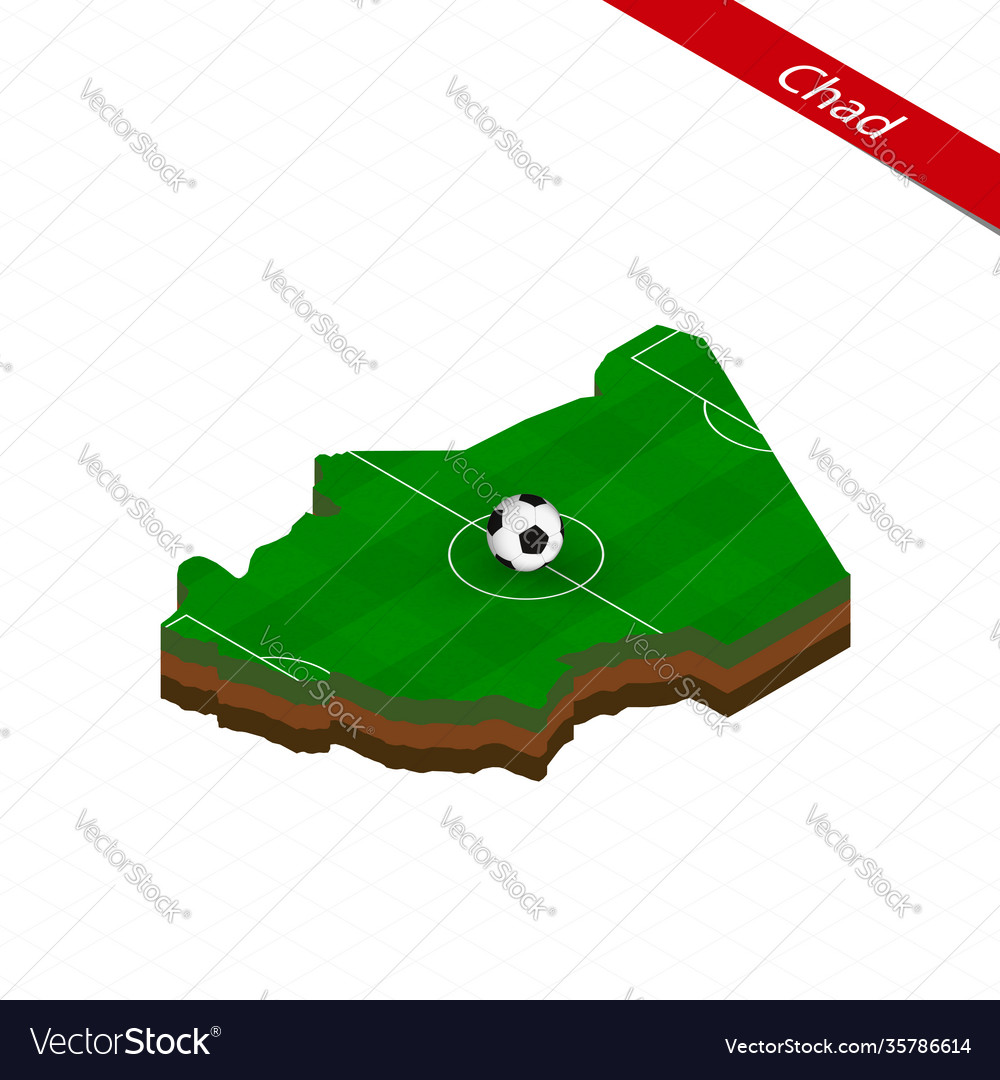 Isometric map chad with soccer field football