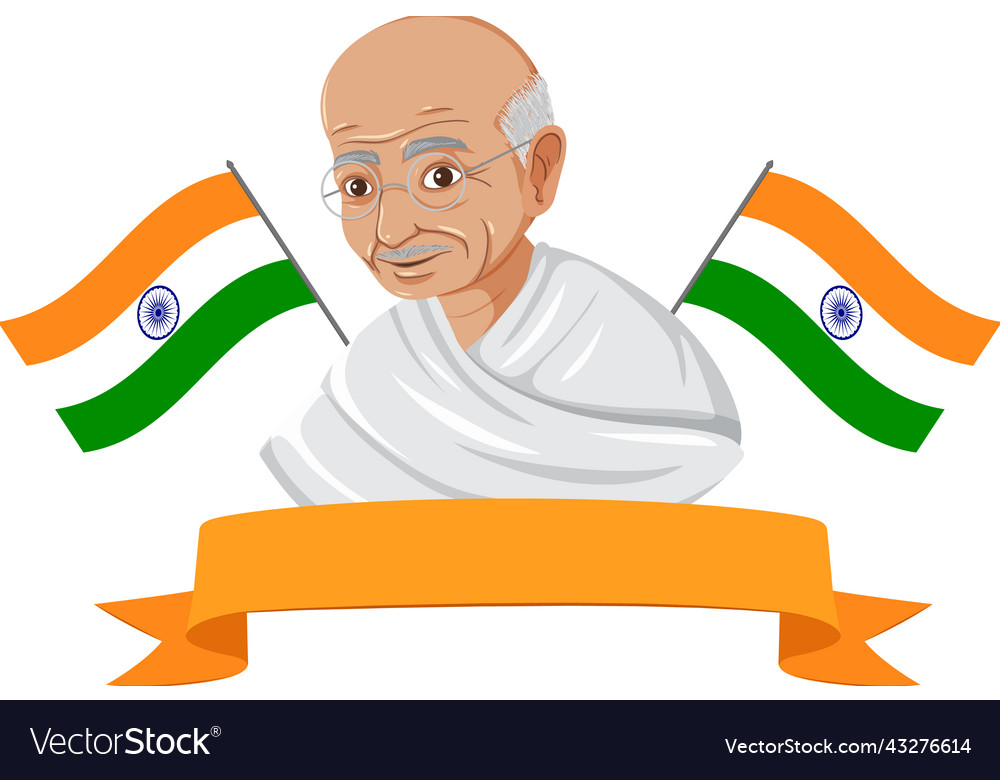 Mahatma gandhi portrait Royalty Free Vector Image