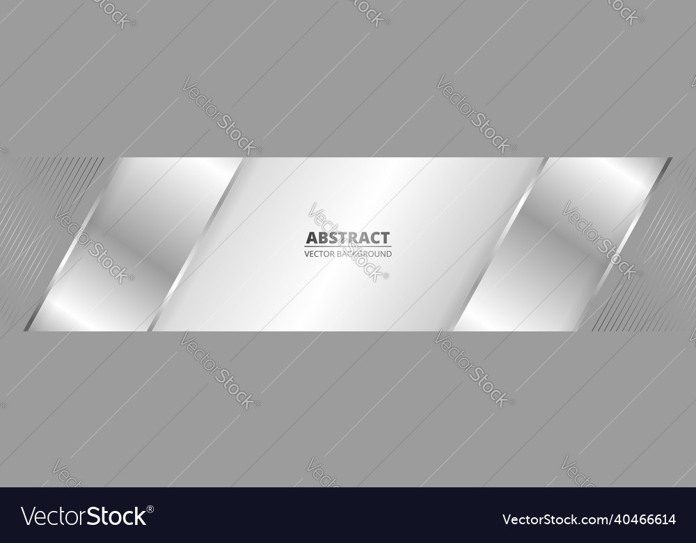 Modern light silver wide metallic banner