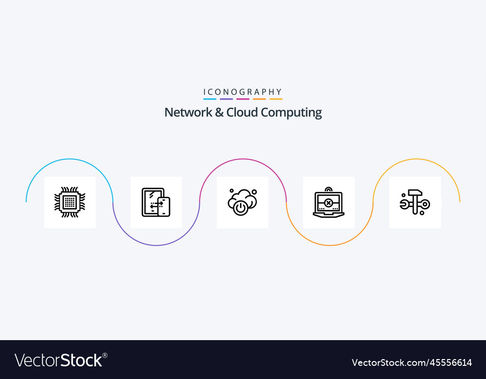 Network and cloud computing line 5 icon pack