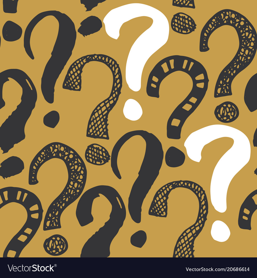 Questions marks seamless pattern hand drawn vector image Questions marks seamless pattern hand drawn
