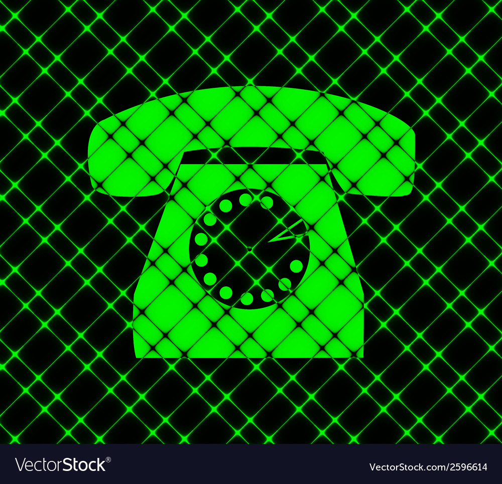 Retro telephone flat modern web button and space