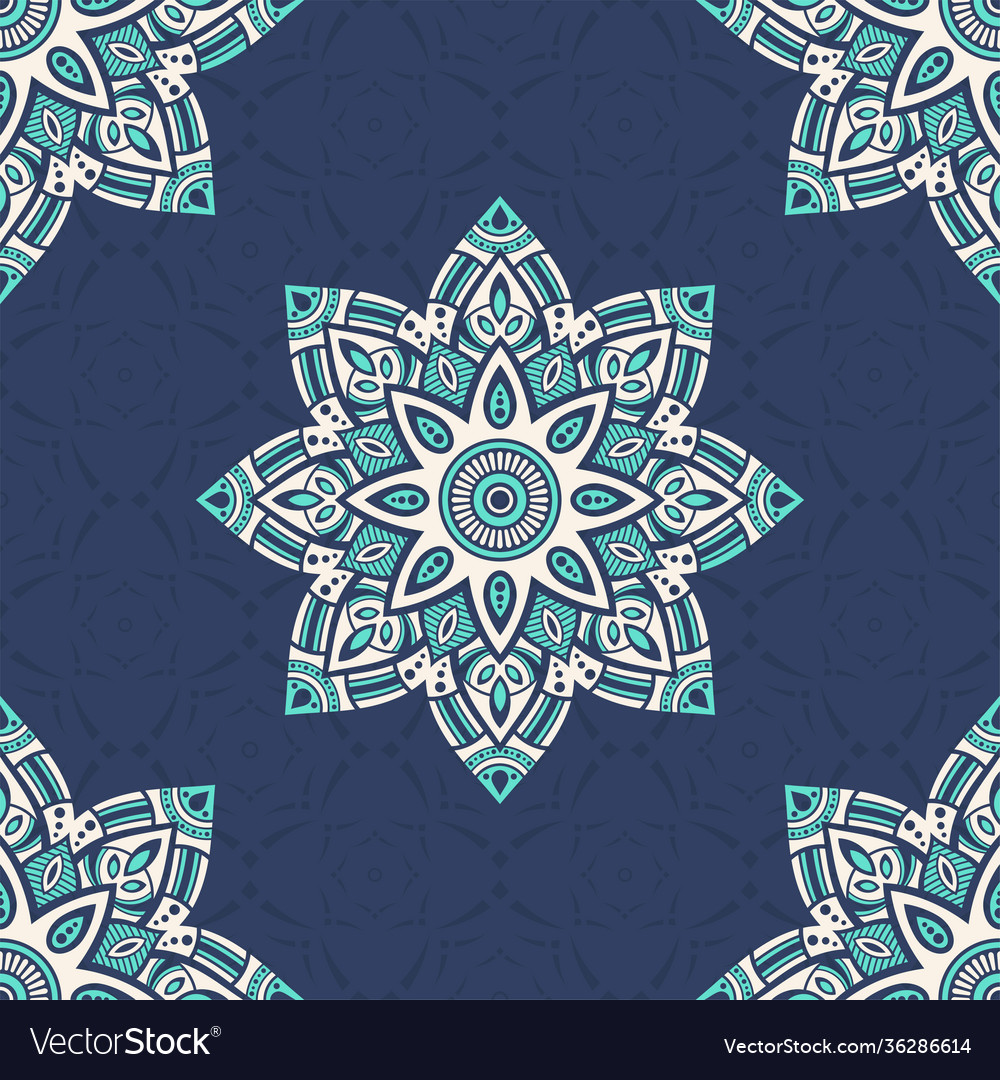Seamless color pattern with mandala abstract vector image Seamless color pattern with mandala abstract