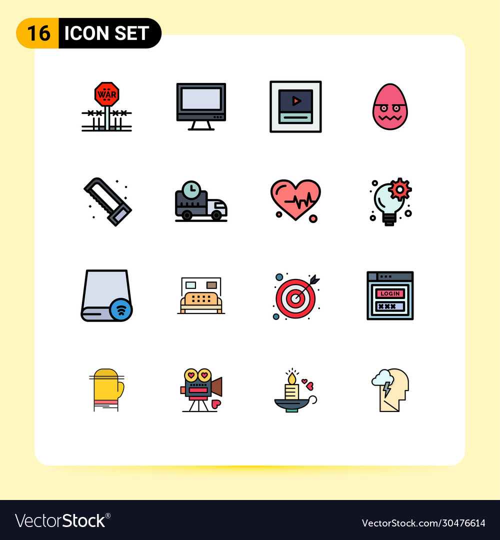 Set 16 modern ui icons symbols signs