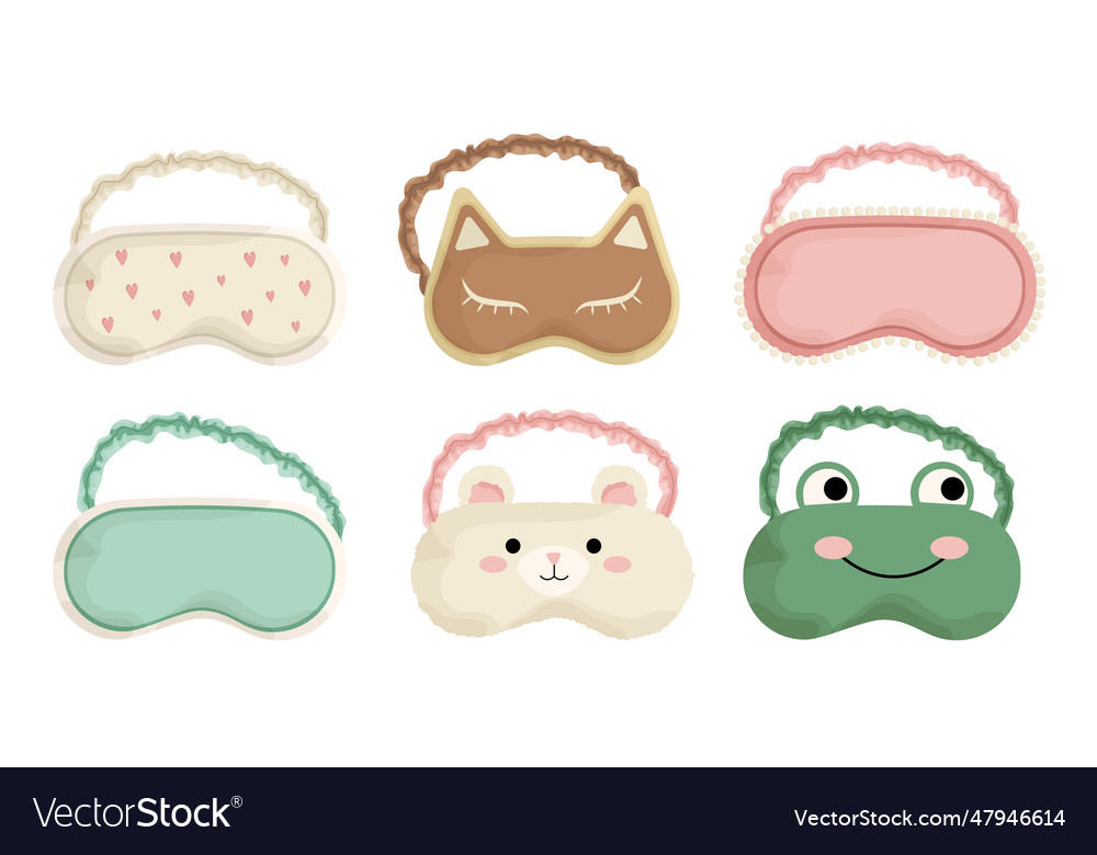 Set of different sleep masks