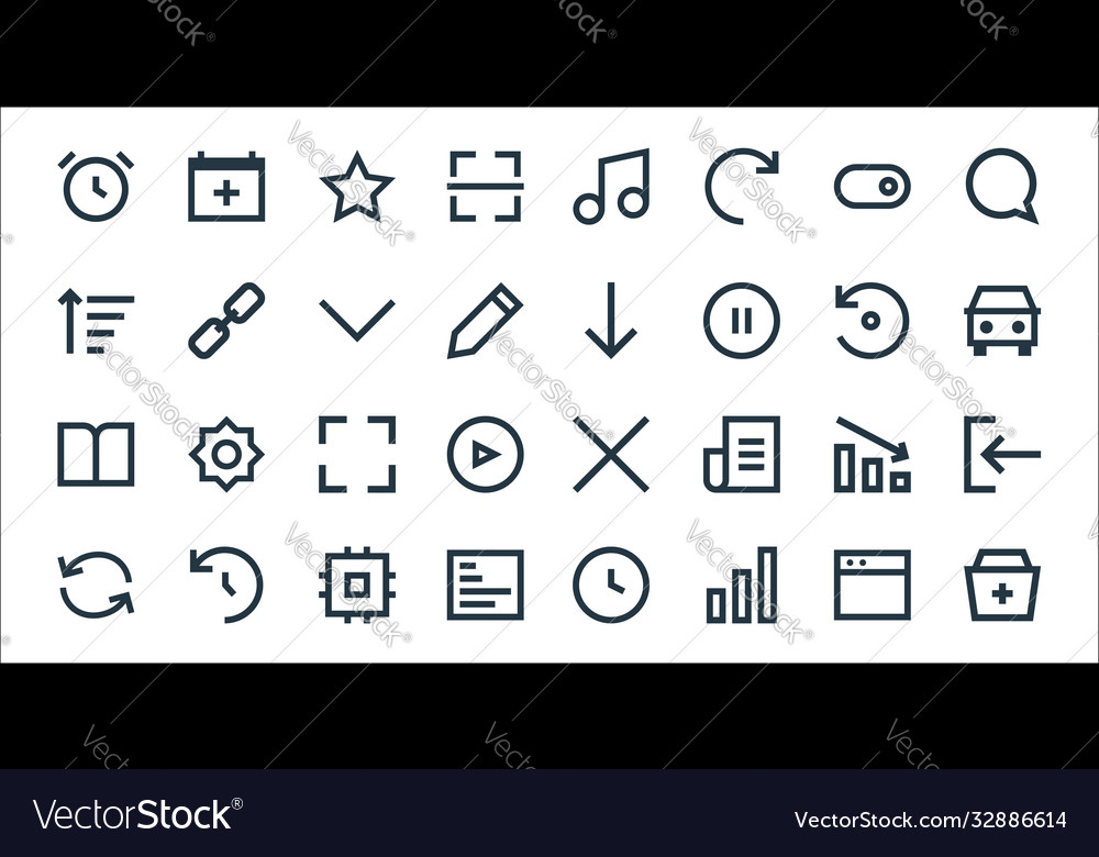 User interface line icons linear set quality Vector Image User interface line icons linear set quality