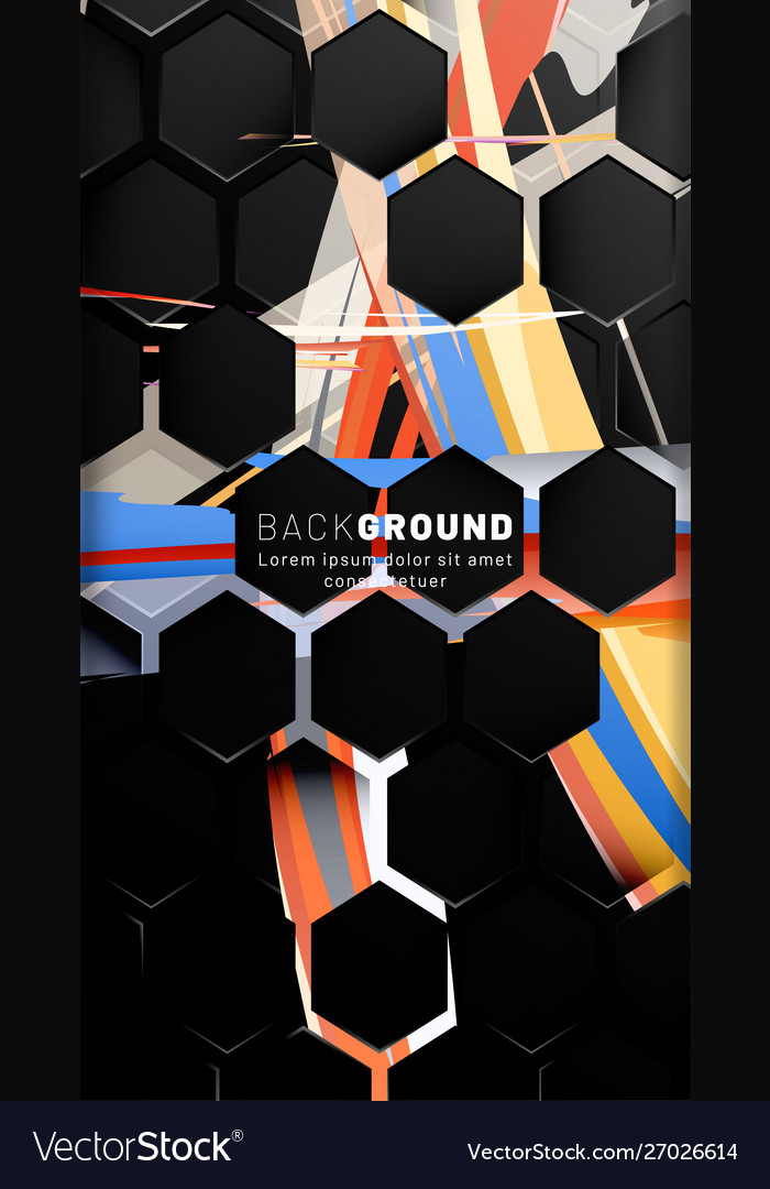 Vertical hexagon background gradient color light vector image Vertical hexagon background gradient color light