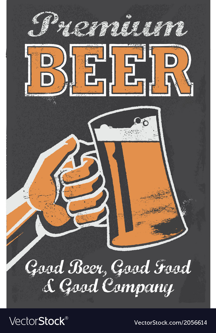 Vintage style chalkboard beer sign Royalty Free Vector Image