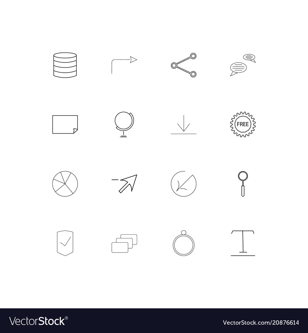 Web linear thin icons set outlined simple